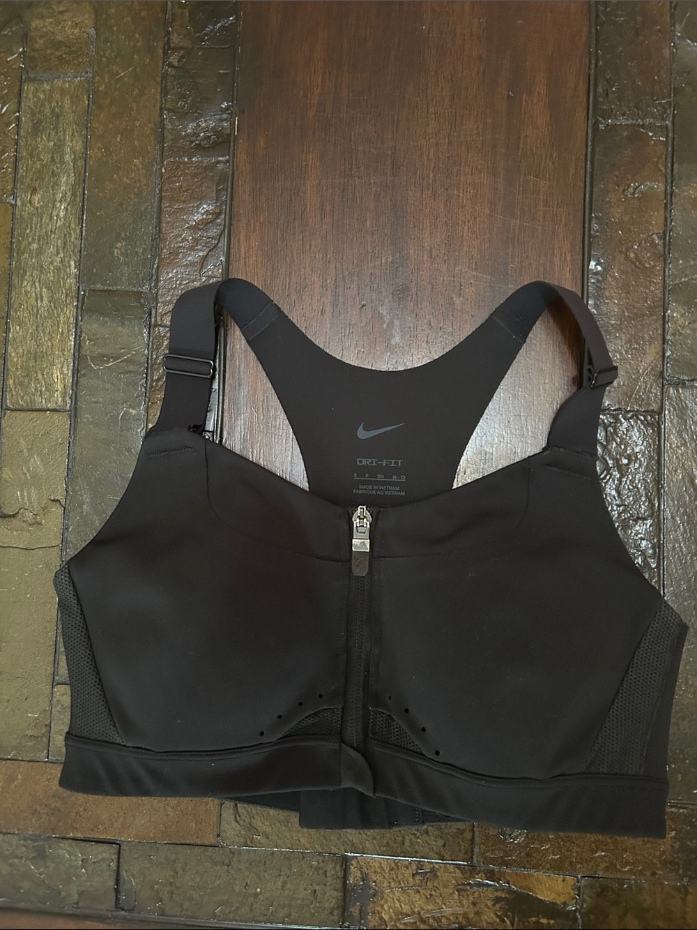 Nike Woman's Black Alpha Zip Front Sports Bra